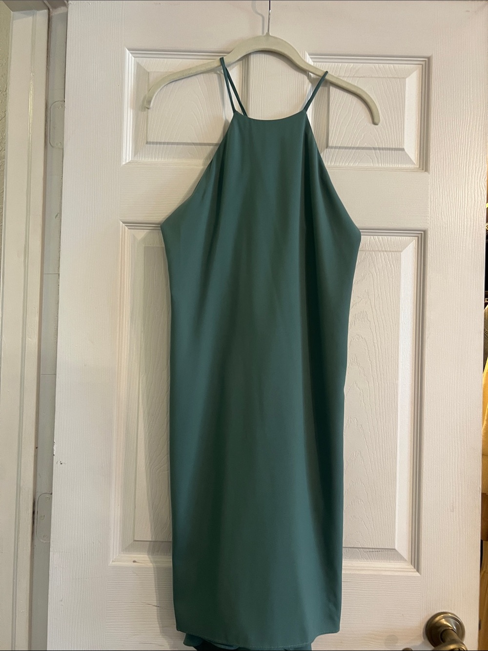Sleeveless Halter Midi Dress in Teal Green